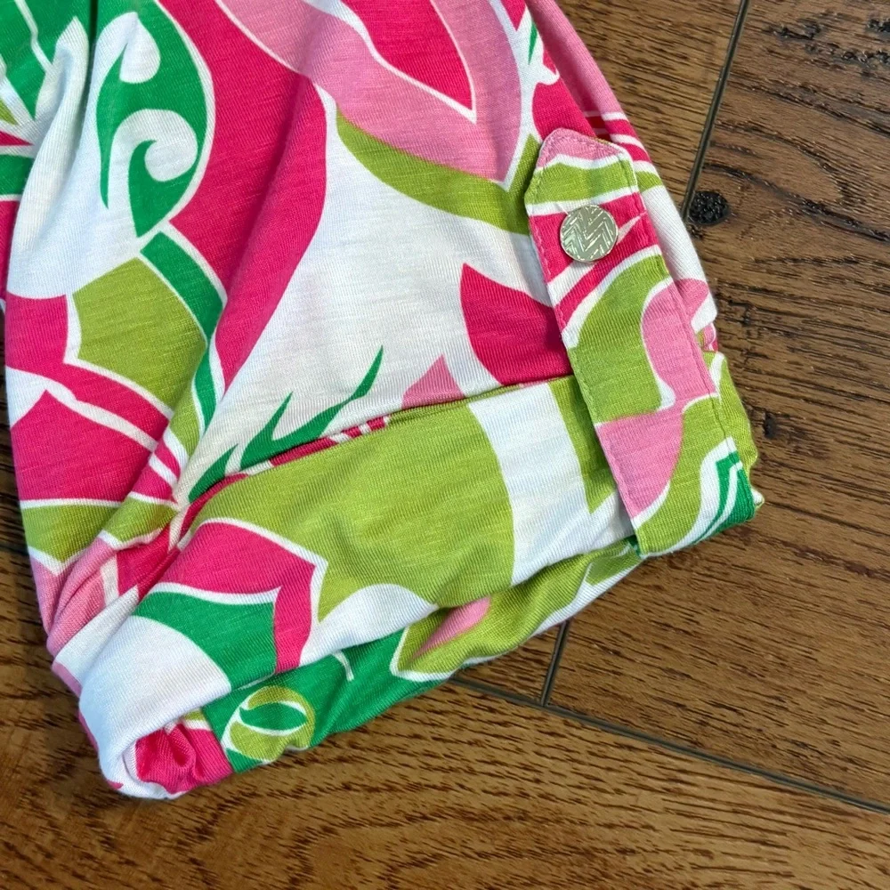 BeachCandie Pink Floral Hooded Beach Cover Up Tunic Dress XL Resort